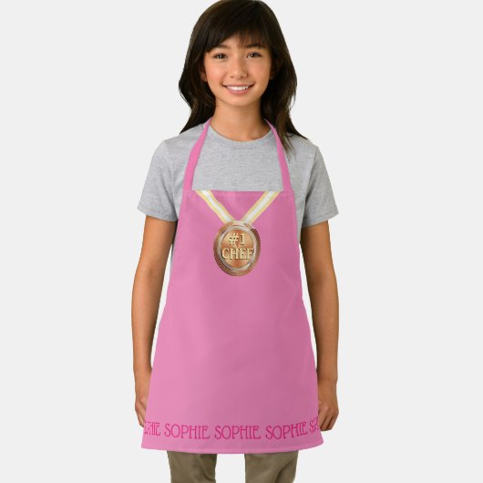#1シェフフェイク金ゴールドメパーソナライズされたダル子料理 エプロン (インサイチュ)