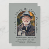 1シンプル回目の誕生日パーティー(写真1枚) 招待状 (正面/裏面)