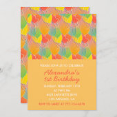 1シンプル歳の誕生日招待状吹き出しモダン 招待状 (正面/裏面)