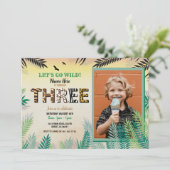 1ジャングル3rd誕生日パーティー3 Safari ZOO写真 招待状 (スタンド正面)