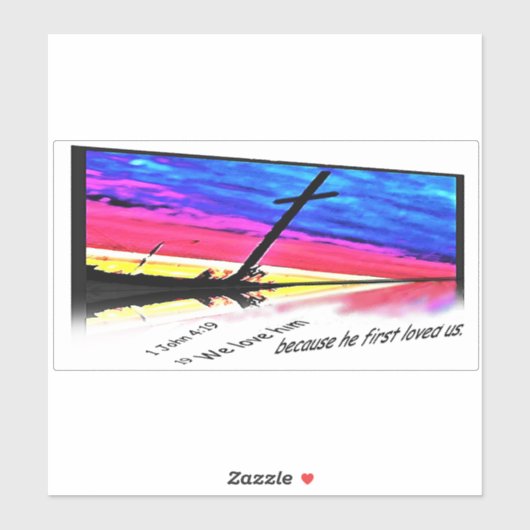 1ジョン4:19バンパーステッカー シール (シート)