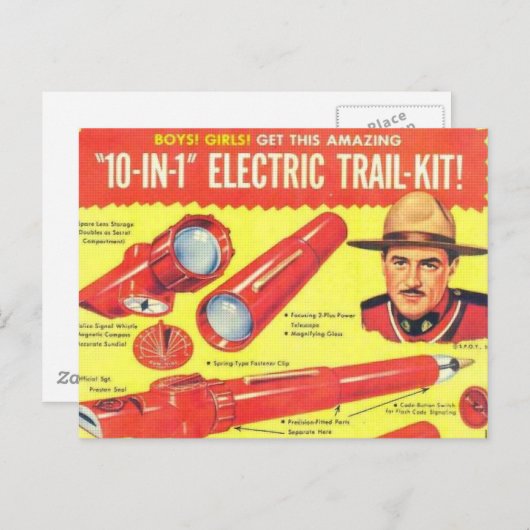 1セットで10種類の電気工作が楽しめるトレイルキット ポストカード (正面/裏面)