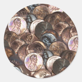 1セントのペニーのスプレッド背景 ラウンドシール