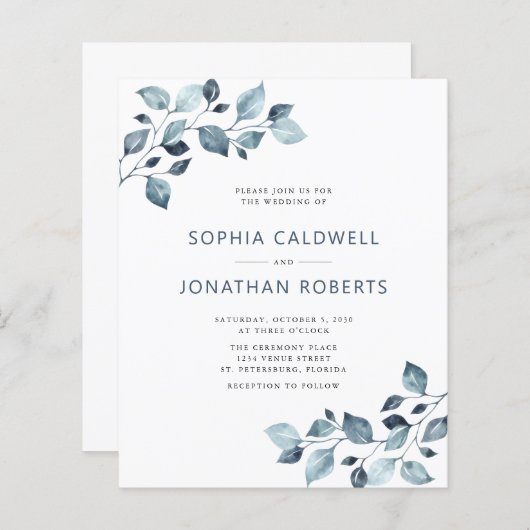 1ダスティブルーユーカリで予算を結婚全て (正面/裏面)