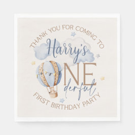 1ダフルパーソナライズされた1歳の誕生日パーティーナプキン スタンダードランチョンナプキン
