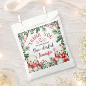 1ダフル |かわいいクマのクリスマス1歳の誕生日 フェイバーバッグ (クリップ留めされた状態)