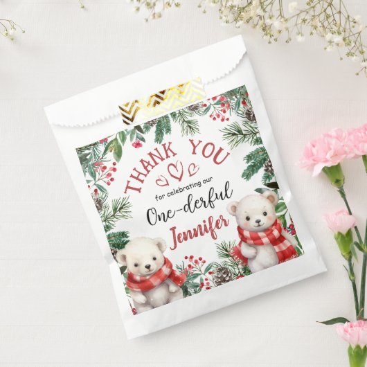 1ダフル |かわいいクマのクリスマス1歳の誕生日 フェイバーバッグ (封をした状態)