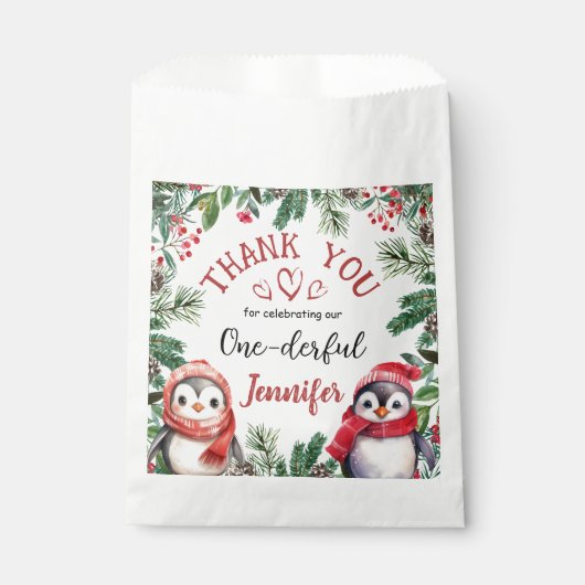 1ダフル |ペンギンのクリスマス1回目の誕生日 フェイバーバッグ (正面)