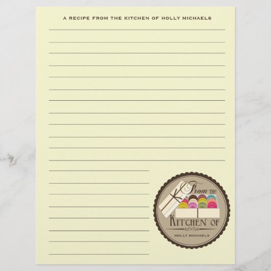 1ダースフランスのマカロンレシピ紙 (正面)