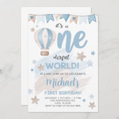 1ダーフル世界の少年の最初の誕生日招待状だ。 招待状 (正面/裏面)