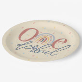 1ダーフル1歳の誕生日、ボホ虹の誕生日 ペーパープレート (アングル)