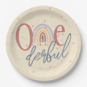 1ダーフル1歳の誕生日、ボホ虹の誕生日 ペーパープレート (正面)