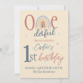 1ダーフル1歳の誕生日、ボホ虹の誕生日 招待状 (正面)