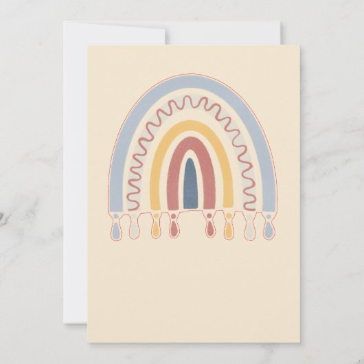 1ダーフル1歳の誕生日、ボホ虹の誕生日 招待状 (裏面)