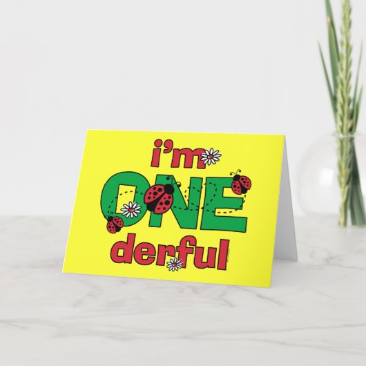 1ダーフルLadybug 1st誕生日 カード (正面)