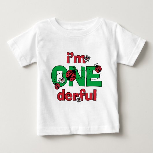 1ダーフルLadybug 1st誕生日 ベビーTシャツ (正面)