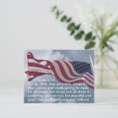 1ティモシー2:1-2祈りの言葉...権威者にとって ポストカード (スタンド正面)