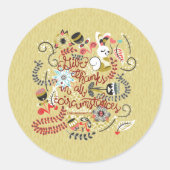 1テサロニケ人5:18与え感謝していすべての国で ラウンドシール (正面)