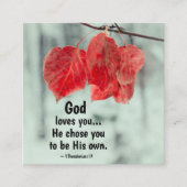 1テサロニケ1:4神はあなたを愛し…彼はあなたを選んだ スクエア名刺 (正面)