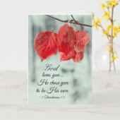 1テサロニケ1:4神はあなたを愛し…神はあなたを選んだ。 カード (黄色い花)