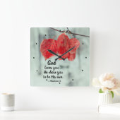 1テサロニケ1:4神はあなたを愛し…神はあなたを選んだ。 スクエア壁時計 (ホーム)