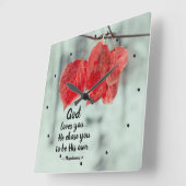 1テサロニケ1:4神はあなたを愛し…神はあなたを選んだ。 スクエア壁時計 (傾斜)