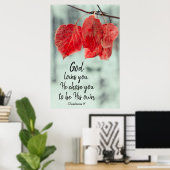 1テサロニケ1:4神はあなたを愛し…神はあなたを選んだ。 ポスター (ホームオフィス)