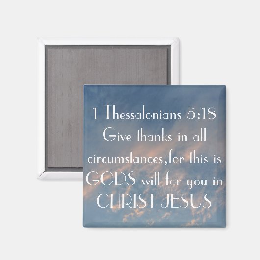 1テサロニケ5:与え18感謝してい マグネット (正面/裏面)