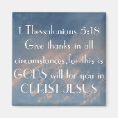 1テサロニケ5:与え18感謝してい マグネット (正面)