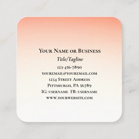 1テサロニケ5:11互いに励まし合う聖書 スクエア名刺 (裏面)