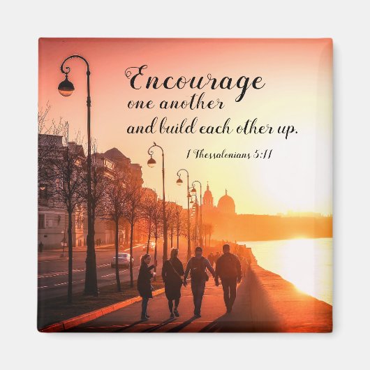 1テサロニケ5:11互いに励まし合う聖書 マグネット (正面)
