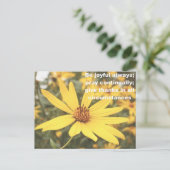 1テサロニケ5:16-18のひまわりポストカード ポストカード (スタンド正面)