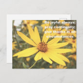 1テサロニケ5:16-18ひまわり葉書 ポストカード (正面/裏面)