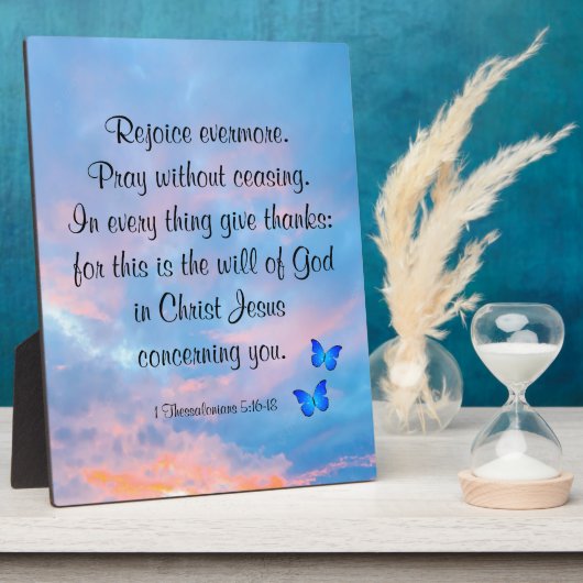 1テサロニケ5:16-18プラーク フォトプラーク (側面)