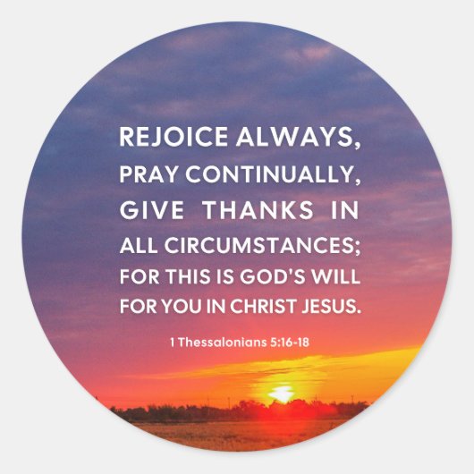 1テサロニケ5:16-18 ラウンドシール (正面)