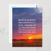 1テサロニケ5:16-18 常に喜べ ポストカード (正面/裏面)