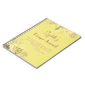 1テサロニケ5:16-18 -金ゴールド薄紫フローラ祈りの言葉 ノートブック (左側)