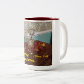 1テサロニケ5:18すべて与えで感謝してい。 ツートーンマグカップ (正面右)