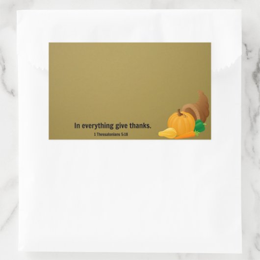 1テサロニケ5:18すべて与えで感謝してい。 長方形シール (バッグ)