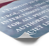 1テモテ2:1-2祈りの言葉...権限のある者のために ポスター (角)