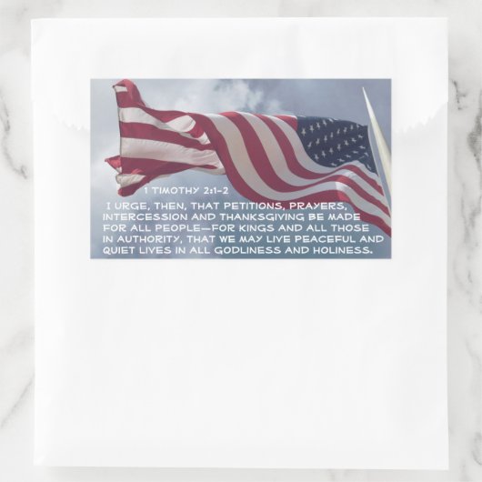 1テモテ2:1-2祈りの言葉...権限のある者のために 長方形シール (バッグ)