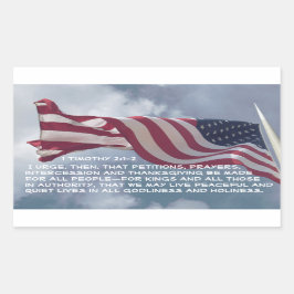 1テモテ2:1-2祈りの言葉...権限のある者のために 長方形シール