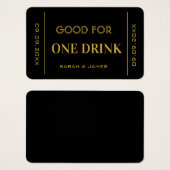 1ドリンクのドリンク結婚バウチャーチケットに適している (正面&裏面)