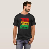 1ドリームブラック歴史月赤金ゴールドの力 Tシャツ (正面フル)