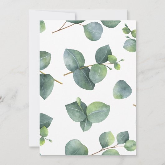1ドル銀貨のユーカリは結婚式招待状を去ります 招待状 (裏面)