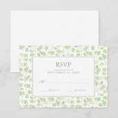 1ドル銀貨のユーカリ及び枝- RSVPを結婚すること 出欠カード (正面/裏面)