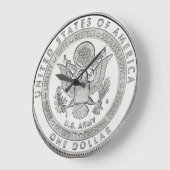 1ドル銀貨の柱時計 ラージ壁時計 (傾斜)