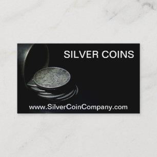 1ドル銀貨の硬貨の名刺のテンプレート 名刺