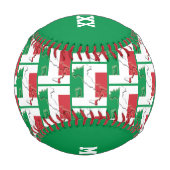 #1ナンバー1パパ父の日イタリア国旗 野球ボール (裏面)