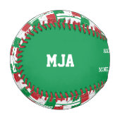 #1ナンバー1パパ父の日イタリア国旗 野球ボール (正面左)